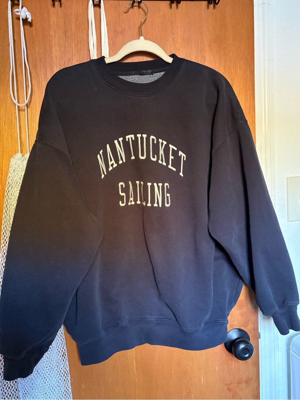 Nantucket Sailing Black Graphic Crewneck Sweatshirt